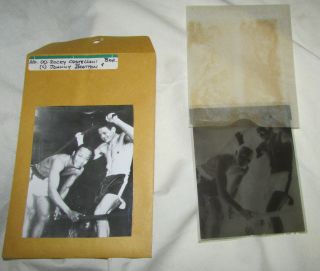 OLD BOXING B&W PHOTOS & NEGATIVES ROCKY CASTELLANI JOHNNY BRATTON NOVA BAER 2