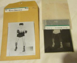 OLD BOXING B&W PHOTOS & NEGATIVES ROCKY CASTELLANI JOHNNY BRATTON NOVA BAER 4