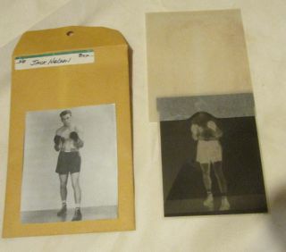 OLD BOXING B&W PHOTOS & NEGATIVES ROCKY CASTELLANI JOHNNY BRATTON NOVA BAER 5