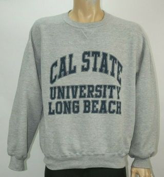 Vintage Russell Csulb Cal State U Long Beach 49ers Crew Sweatshirt Made In Usa L