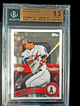 2011 Topps Update Mike Trout Bgs 9.  5 Gem Rookie Rc Card Us175