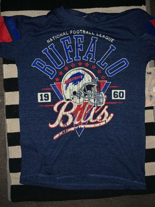 Vintage 90s Buffalo Bills Nfl Graphic T Shirt Blue Size Medium