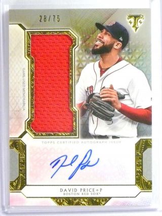 2018 Topps Triple Threads Unity Silver Jersey Autograph David Price 28/75 7385