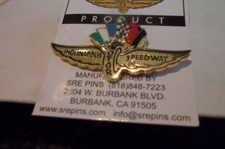 Indianapolis Motor Speedway Ims Wing Wheel Flag Lapel Hat Pin