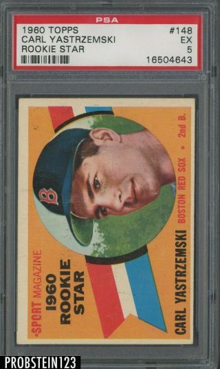 1960 Topps 148 Carl Yastrzemski Boston Red Sox Rc Rookie Hof Psa 5 Ex