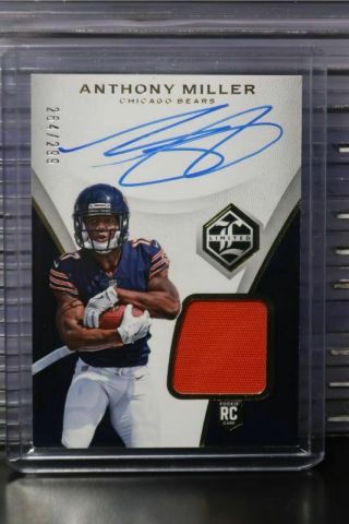 2018 Limited Anthony Miller Rookie Patch Auto Autograph 264/299 Bears Ga
