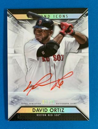 2019 Topps Diamond Icons David Ortiz Red Ink Auto Sp D 3/25 Red Sox
