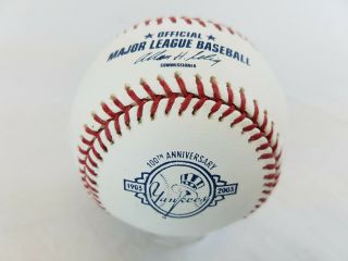 1903 - 2003 Rawlings Official Mlb York Yankees 100th Anniversary Game Baseball
