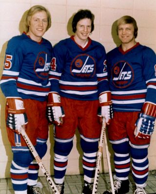 Anders Hedberg,  Ulf Nilsson,  Bobby Hull Winnipeg Jets 8x10 Photo