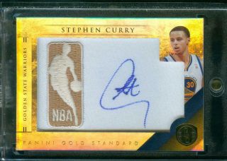 117/199 Stephen Curry 2010 - 11 Gold Standard Gold Nba Logos Patch Auto Autograph