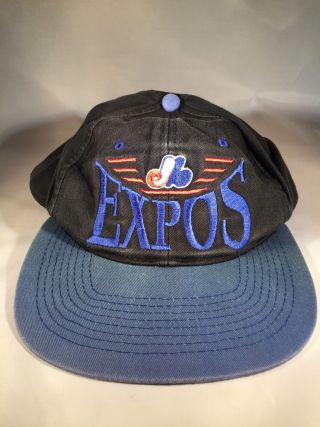 Vintage Montreal Expos Sports Snap Back Trucker Hat Cap