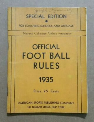 " Official Football Rules " American Sports Publishing Co.  N.  Y. ,  1935