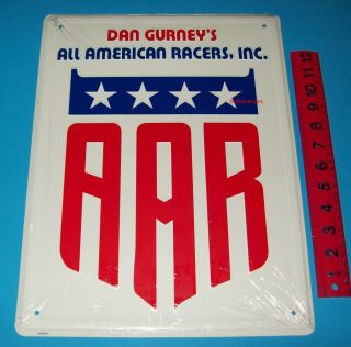 Dan Gurney All American Racers Aar Metal Raised Letter Sign 12x16 Garage