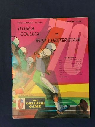 1970 College Football Program Ithaca Bombers V West Chester Rams