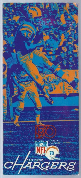 1970 San Diego Chargers Football Media Guide Record Book John Hadl Lance Alworth