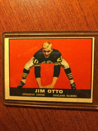 1961 Topps Football 182 Jim Otto Rookie Oakland Raiders Nm (oc) (pls Read Desc)