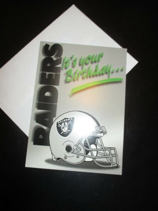 Nfl Football Los Angeles Raiders Happy Birthday Greeting Card W/envelope