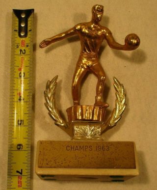 Rare 1963 Vintage Men ' s Basketball Trophy Award,  Antique - 8