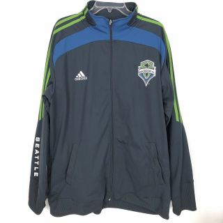 Adidas Mls Seattle Sounders Jacket Zip Up Mock Neck Sweatshirt Mens Xl Soccer