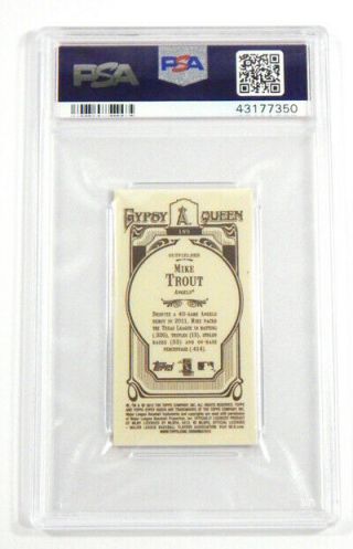2012 Topps Gypsy Queen Mike Trout Mini 195 PSA 8 2