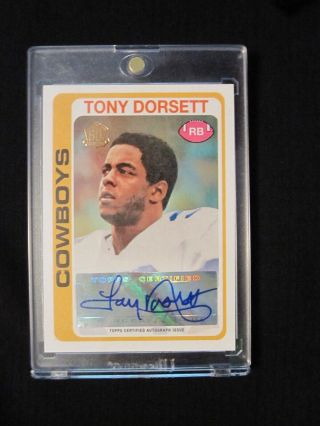 Tony Dorsett 2015 Topps 60th Anniversary Rookie Reprint Autograph AU Cowboys HOF 3