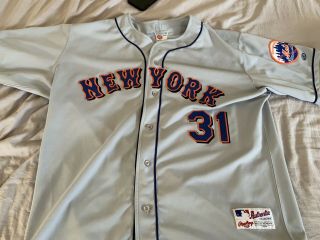 Authentic Rawlings York Mets Mike Piazza Pro Cut Mlb Jersey Sz 52