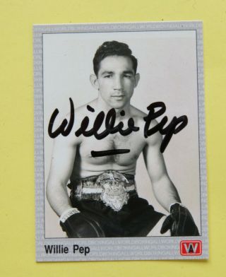 Boxing: Willie Pep Autographed Trading Card