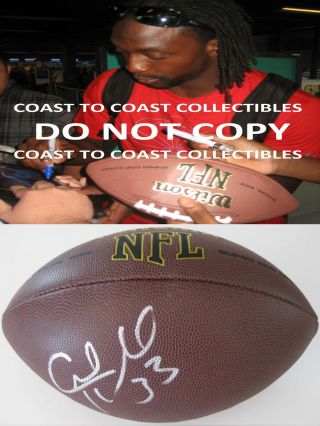 Charles Tillman,  Panthers,  Chicago Bears,  Signed,  Autographed,  Nfl Football,  Proof