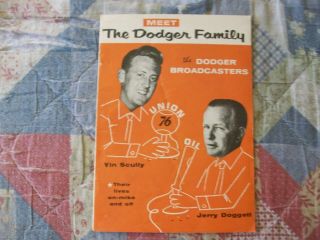 Meet The Dodgers Family Union 76 Oil Vin Scully 1960 Los Angeles Dodgers Ad