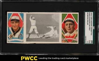 1912 T202 Hassan George Mcbride & Clyde Milan Schaefer On First Sgc 1.  5 (pwcc)