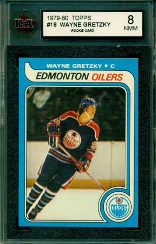 1979 80 Topps 18 Wayne Gretzky Rookie Card Ksa 8 Near Mint