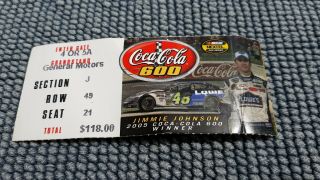 2006 Nascar Charlotte Motor Speedway Cocacola 600 Ticket Stub Kasey Kahne Winner