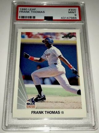 1990 Leaf Frank Thomas Chicago White Sox 300 Rookie Card Rc Psa 9