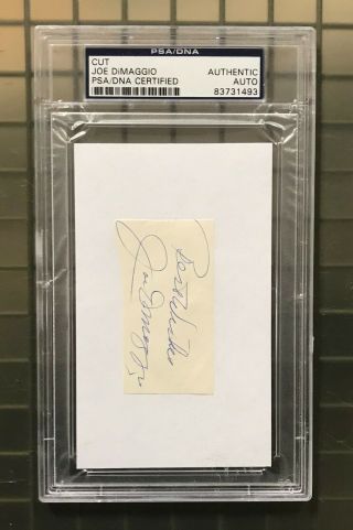 Joe Dimaggio Signed Cut On 3x5 Index Card Autographed Psa/dna Auto Yankees Hof