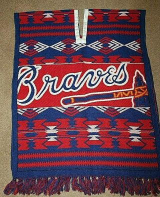 Atlanta Braves Blanket Style Shawl Cape Pullover Forever Collectibles
