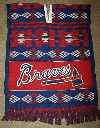 Atlanta Braves Blanket Style Shawl Cape Pullover Forever Collectibles 5