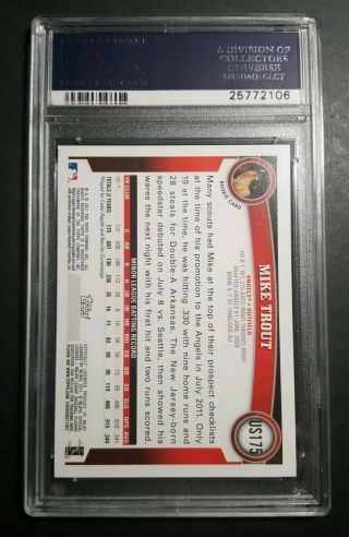 Mike Trout 2011 Topps Update US175 Rookie RC PSA 9 (Angels) 3