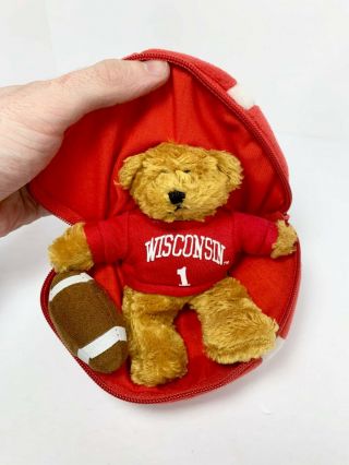 Wisconsin Badgers Football Teddy Bear Zip Up Stuffed Animal Ncaa