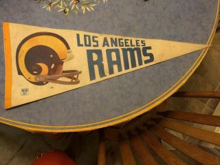 Vintage Los Angeles Rams Nfl Football Pennant Full Size Flag