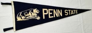 Vinatge Penn State University Nittany Lions Felt Football Pennant Circa 1960 