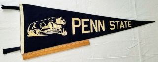 Vinatge Penn State University Nittany Lions Felt Football Pennant Circa 1960 ' s 4