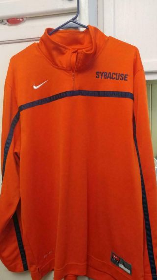 Pre - Owned Ncaa University Of Syracuse Orangeman 1/4 Zip Jacket Men 