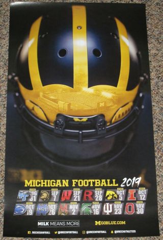 2019 Official University Of Michigan Football Schedule Poster