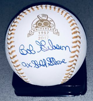 Bob Gibson Hof Autographed 60th Anniversary Gold Glove Signed Mlb Baseball Jsa