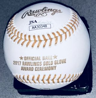 Bob Gibson HOF Autographed 60th Anniversary Gold Glove Signed MLB Baseball JSA 3