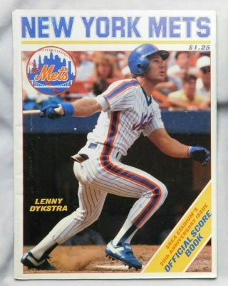 1988 York Mets Vs St Louis Cardinals Program Lenny Dykstra