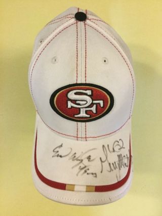 Nfl Sf49ers Reebok 2 Football Players Autographed Official On Field Hologram Cap