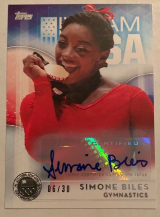 2016 Topps U.  S.  Olympic Team Autographs Silver 38 Simone Biles