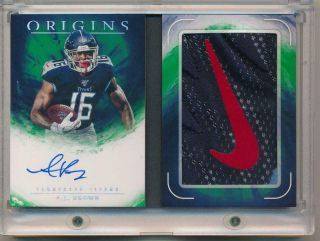 A.  J.  Brown 2019 Origins Booklet Auto On Card 3 Col Nike Logo Patch Glove Rc 1/2