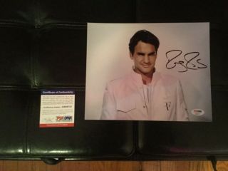 Roger Federer Signed 8 X 10 Authentic Psa/dna